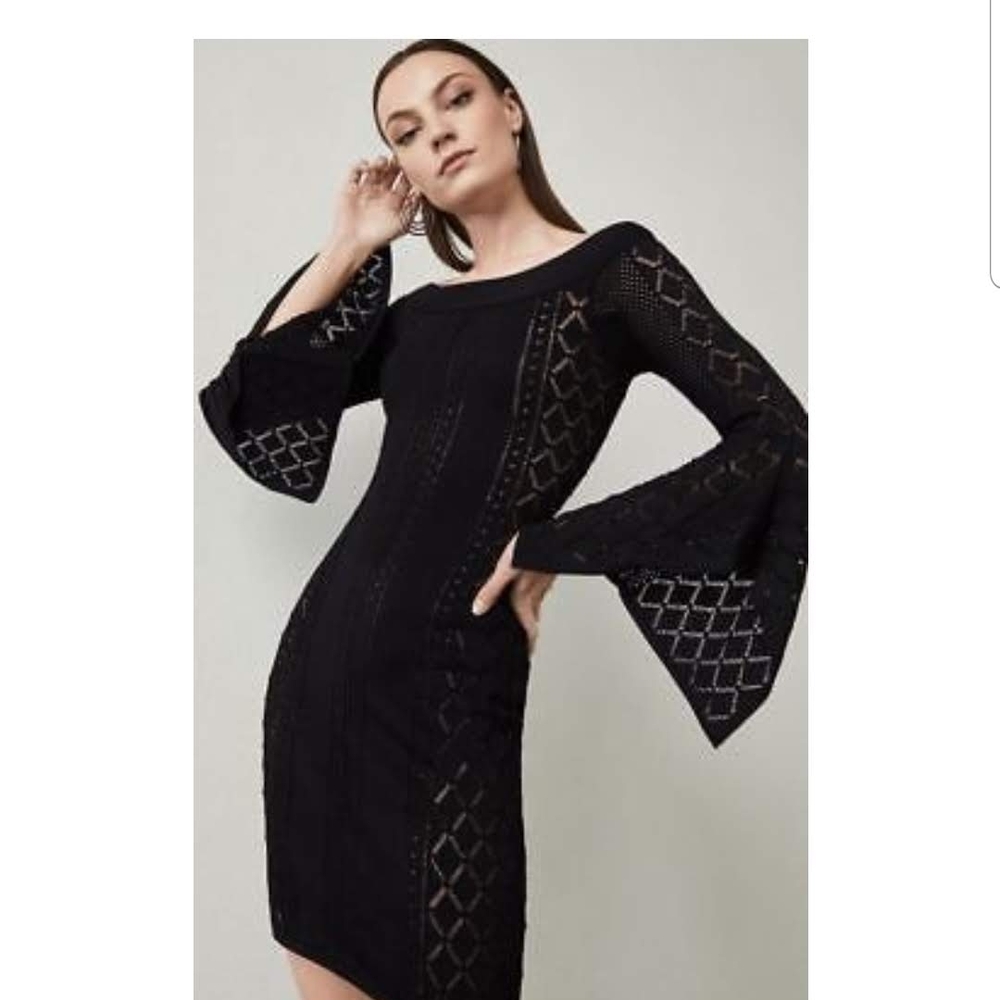 BCBGMaxAzria Black Long Sleeve  Dress